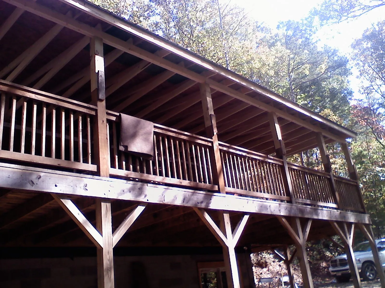 Timber framing under a new elevated porch and deck — Roof Leak Repair in Randleman by Roofing Brothers